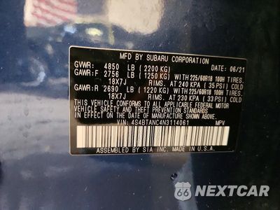 Zdjęcie 12 z 12 samochodu: 2022 SUBARU OUTBACK LIMITED VIN:4S4BTANC4N3114061 - miniatura