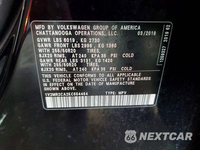 Zdjęcie 13 z 13 samochodu: 2019 VOLKSWAGEN ATLAS SEL VIN:1V2MR2CA2KC554454 - miniatura