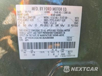 Zdjęcie 14 z 14 samochodu: 2012 FORD EDGE SE VIN:2FMDK3GC9CBA88588 - miniatura