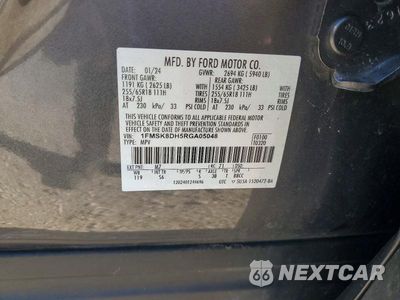 Zdjęcie 13 z 13 samochodu: 2024 FORD EXPLORER XLT VIN:1FMSK8DH5RGA05048 - miniatura