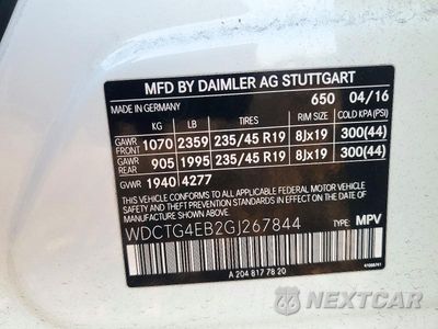 Zdjęcie 14 z 14 samochodu: 2016 MERCEDES-BENZ GLA 250 VIN:WDCTG4EB2GJ267844 - miniatura