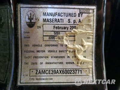 Zdjęcie 12 z 12 samochodu: 2006 MASERATI QUATTROPORTE M139 VIN:ZAMCE39AX60023771 - miniatura