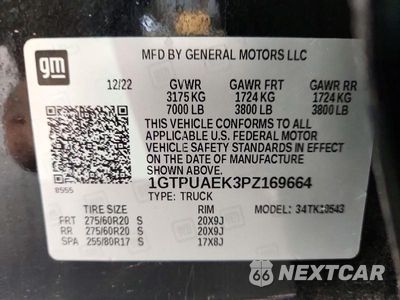 Zdjęcie 12 z 12 samochodu: 2023 GMC SIERRA K1500 VIN:1GTPUAEK3PZ169664 - miniatura