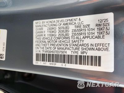 Zdjęcie 12 z 12 samochodu: 2026 HONDA CR-V SPORT TOURING VIN:7FARS6H93TE075874 - miniatura