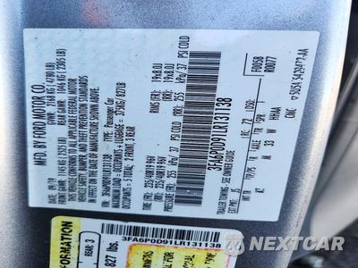Zdjęcie 12 z 12 samochodu: 2020 FORD FUSION TITANIUM VIN:3FA6P0D91LR131138 - miniatura
