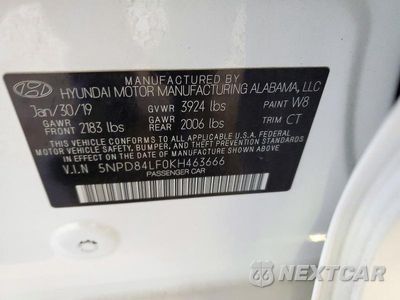 Zdjęcie 12 z 12 samochodu: 2019 HYUNDAI ELANTRA VALUE EDITION VIN:5NPD84LF0KH463666 - miniatura
