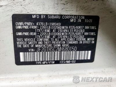 Zdjęcie 12 z 12 samochodu: 2021 SUBARU CROSSTREK SPORT VIN:JF2GTHSC2MH680150 - miniatura
