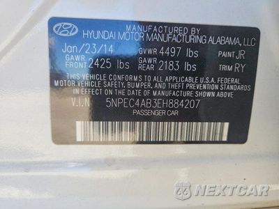 Zdjęcie 12 z 12 samochodu: 2014 HYUNDAI SONATA SE 2.0T VIN:5NPEC4AB3EH884207 - miniatura