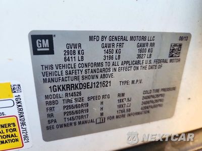 Zdjęcie 14 z 14 samochodu: 2014 GMC ACADIA SLT-1 VIN:1GKKRRKD9EJ121621 - miniatura