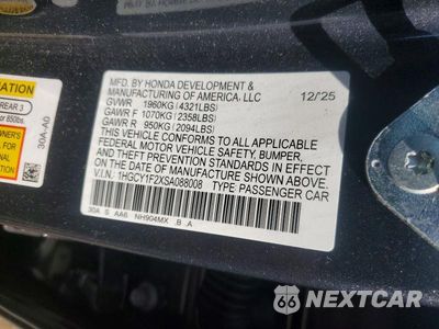Zdjęcie 12 z 12 samochodu: 2025 HONDA ACCORD LX VIN:1HGCY1F2XSA088008 - miniatura