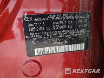Zdjęcie 13 z 13 samochodu: 2017 HYUNDAI ELANTRA SE VIN:5NPD74LF8HH101791 - miniatura