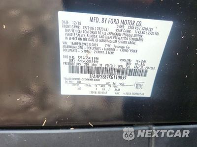 Zdjęcie 12 z 12 samochodu: 2019 FORD TAURUS SEL VIN:1FAHP2E89KG110859 - miniatura