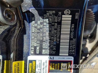 Zdjęcie 12 z 12 samochodu: 2012 TOYOTA CAMRY LE VIN:4T4BF1FK0CR197613 - miniatura