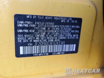 Zdjęcie 13 z 13 samochodu: 2015 SUBARU XV CROSSTREK 2.0 PREMIUM VIN:JF2GPADC8F8243345 - miniatura