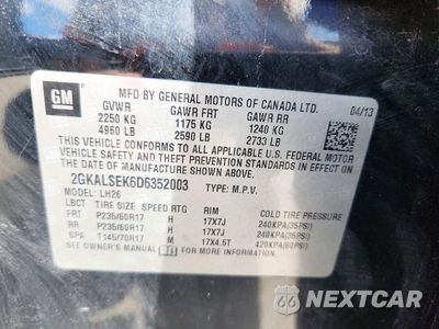 Zdjęcie 13 z 13 samochodu: 2013 GMC TERRAIN SLE VIN:2GKALSEK6D6352003 - miniatura