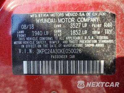 Zdjęcie 12 z 12 samochodu: 2019 HYUNDAI ACCENT SE VIN:3KPC24A30KE050026 - miniatura