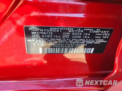Zdjęcie 13 z 13 samochodu: 2017 HYUNDAI ELANTRA LIMITED VIN:KMHD84LF4HU192489 - miniatura