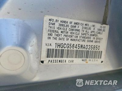 Zdjęcie 12 z 12 samochodu: 1998 HONDA ACCORD LX VIN:1HGCG5645WA035850 - miniatura