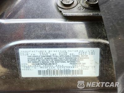 Zdjęcie 12 z 12 samochodu: 2014 NISSAN SENTRA SV VIN:3N1AB7AP5EL667811 - miniatura
