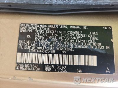 Zdjęcie 13 z 13 samochodu: 2006 TOYOTA SEQUOIA SR5 VIN:5TDBT44A46S264306 - miniatura