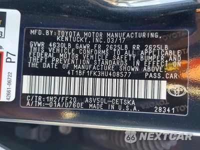 Zdjęcie 12 z 12 samochodu: 2017 TOYOTA CAMRY SE VIN:4T1BF1FK3HU408577 - miniatura