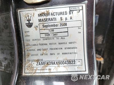 Zdjęcie 12 z 12 samochodu: 2009 MASERATI QUATTROPORTE VIN:ZAMFK39AX90043822 - miniatura