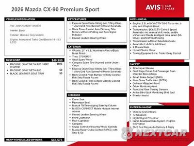 Zdjęcie 13 z 14 samochodu: 2026 MAZDA CX-90 PREMIUM SPORT VIN:JM3KKCHD4T1354976 - miniatura