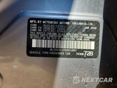 Zdjęcie 12 z 12 samochodu: 2017 MITSUBISHI MIRAGE ES VIN:ML32A3HJ1HH001887 - miniatura
