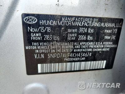 Zdjęcie 12 z 12 samochodu: 2019 HYUNDAI ELANTRA SE VIN:5NPD74LF4KH434674 - miniatura