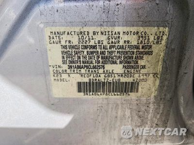 Zdjęcie 13 z 13 samochodu: 2012 NISSAN SENTRA 2.0 VIN:3N1AB6AP8CL662576 - miniatura