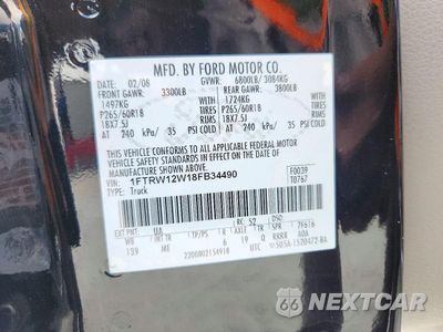 Zdjęcie 12 z 12 samochodu: 2008 FORD F150 SUPERCREW VIN:1FTRW12W18FB34490 - miniatura