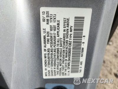 Zdjęcie 13 z 13 samochodu: 2013 HONDA ODYSSEY EX VIN:5FNRL5H49DB051362 - miniatura