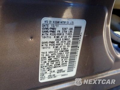 Zdjęcie 12 z 12 samochodu: 2012 NISSAN MURANO S VIN:JN8AZ1MW0CW215009 - miniatura