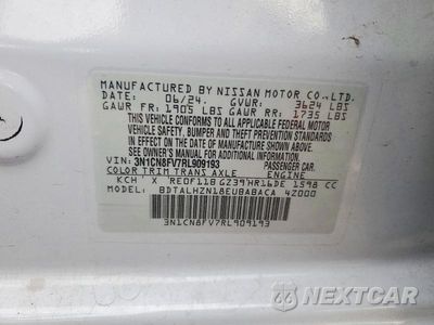Zdjęcie 12 z 12 samochodu: 2024 NISSAN VERSA SR VIN:3N1CN8FV7RL909193 - miniatura