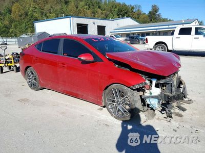 Czwarte zdjęcie samochodu z boku: 2019 HYUNDAI ELANTRA SPORT VIN:KMHD04LB8KU886842 - miniatura