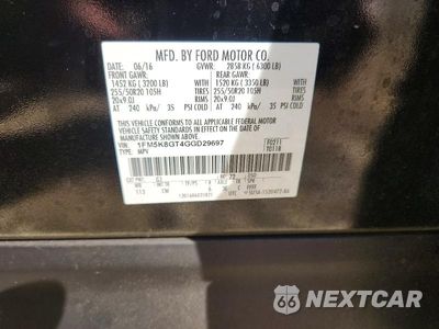Zdjęcie 14 z 14 samochodu: 2016 FORD EXPLORER SPORT VIN:1FM5K8GT4GGD29697 - miniatura