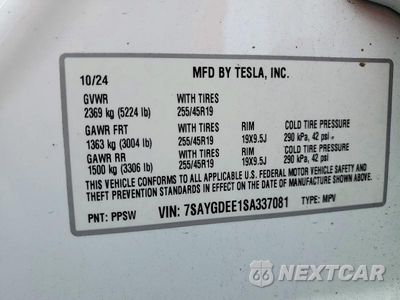 Zdjęcie 12 z 12 samochodu: 2025 TESLA MODEL Y VIN:7SAYGDEE1SA337081 - miniatura
