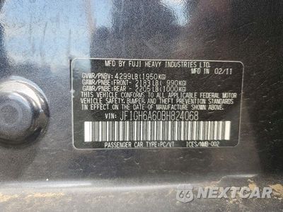 Zdjęcie 12 z 12 samochodu: 2011 SUBARU IMPREZA 2.5I VIN:JF1GH6A60BH824068 - miniatura