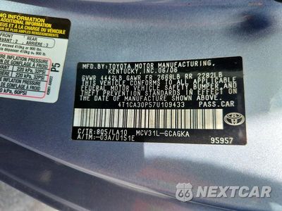 Zdjęcie 12 z 12 samochodu: 2007 TOYOTA CAMRY SOLARA SLE V6 VIN:4T1CA30P57U109433 - miniatura