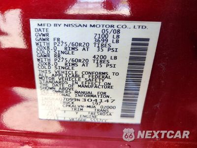 Zdjęcie 12 z 12 samochodu: 2009 NISSAN TITAN XE FFV VIN:1N6BA07D99N304147 - miniatura