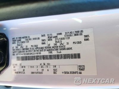 Zdjęcie 13 z 13 samochodu: 2016 FORD F150 SUPERCREW VIN:1FTEW1EG5GKD31610 - miniatura