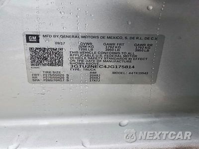 Zdjęcie 12 z 12 samochodu: 2018 GMC SIERRA K1500 SLT VIN:3GTU2NEC4JG175814 - miniatura