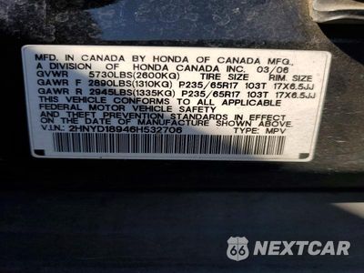 Zdjęcie 13 z 13 samochodu: 2006 ACURA MDX TOURING VIN:2HNYD18946H532706 - miniatura
