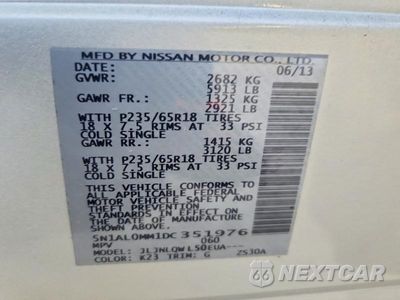 Zdjęcie 13 z 13 samochodu: 2013 INFINITI JX35 BASE VIN:5N1AL0MM1DC351976 - miniatura