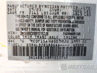 Zdjęcie 12 z 12 samochodu: 2024 NISSAN SENTRA SV VIN:3N1AB8CV8RY215748 - miniatura