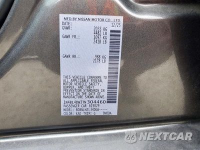 Zdjęcie 12 z 12 samochodu: 2026 NISSAN ALTIMA SV VIN:1N4BL4DW3TN304460 - miniatura