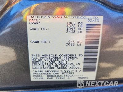 Zdjęcie 12 z 12 samochodu: 2023 NISSAN ALTIMA S VIN:1N4BL4BVXPN356717 - miniatura