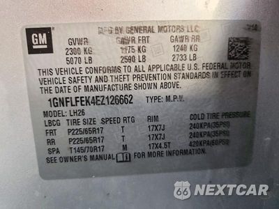 Zdjęcie 13 z 13 samochodu: 2014 CHEVROLET EQUINOX LT VIN:1GNFLFEK4EZ126662 - miniatura