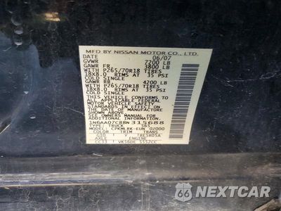 Zdjęcie 12 z 12 samochodu: 2008 NISSAN TITAN XE VIN:1N6AA07C88N315688 - miniatura