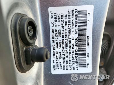 Zdjęcie 12 z 12 samochodu: 2017 HONDA CIVIC EXL VIN:19XFC1F73HE023366 - miniatura